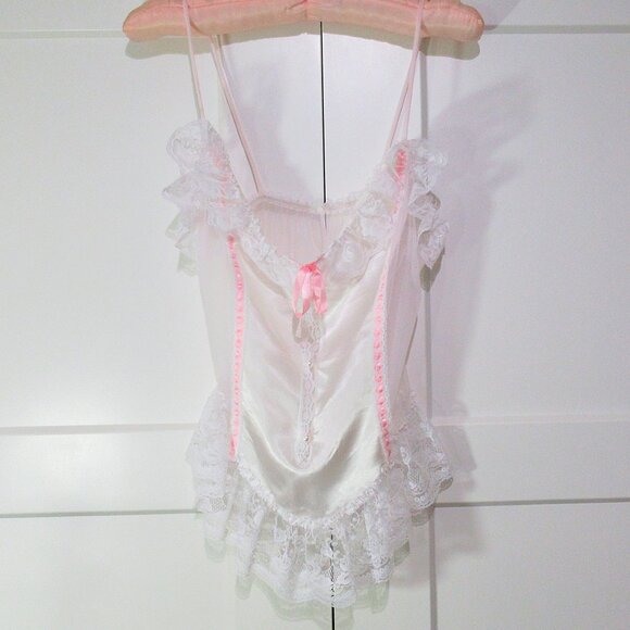 Vintage Duet Satin Sissy Babydoll Top L - Picture 2 of 10